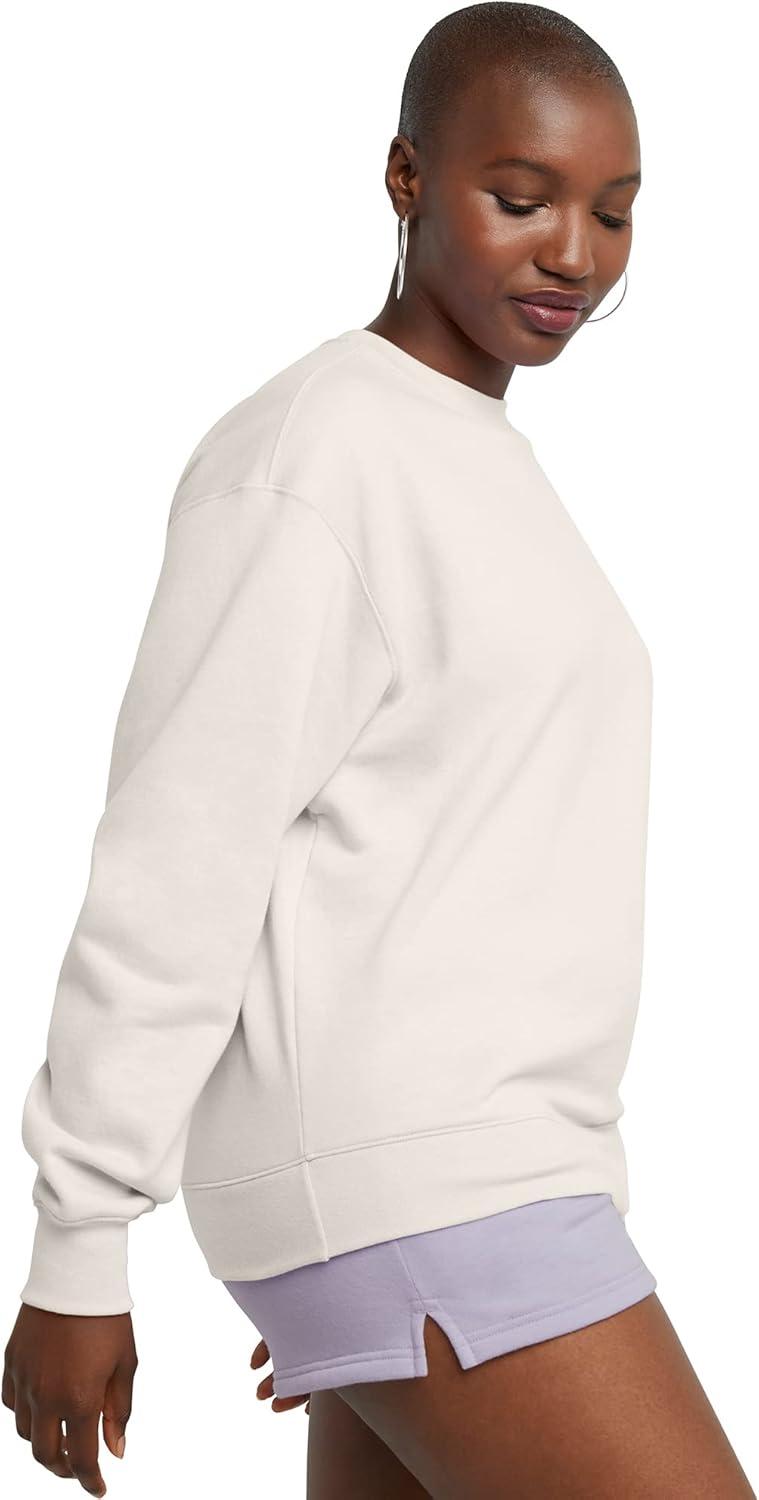 imageHanes Originals Womens Fleece Sweatshirt Midweight Sweatshirt for Women Placed FlowersNatural