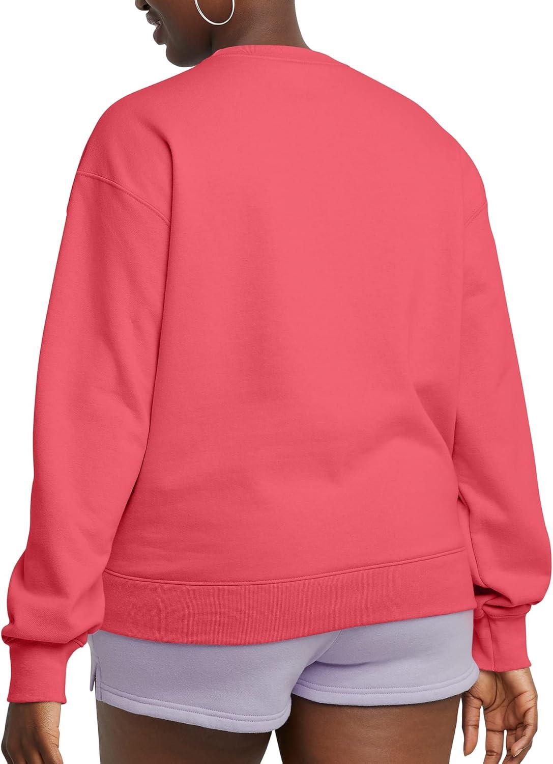 imageHanes Originals Womens Fleece Sweatshirt Midweight Sweatshirt for Women Placed FlowersPinky Peach