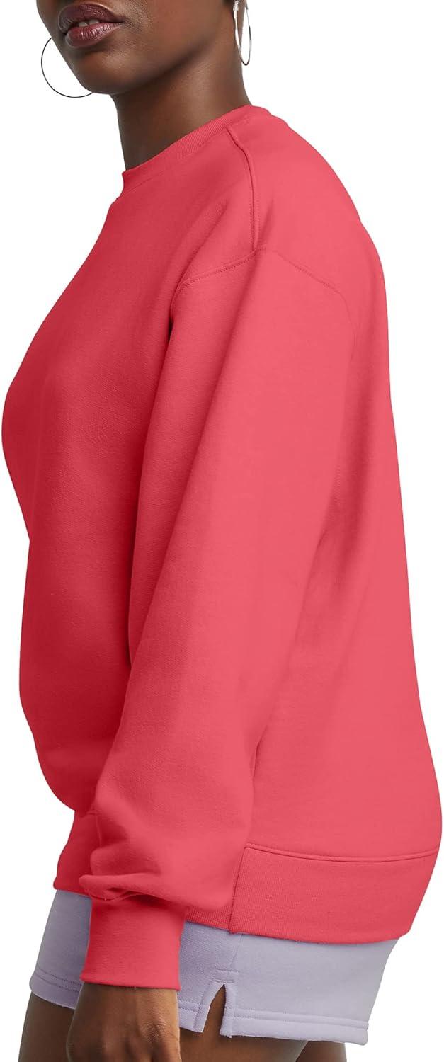 imageHanes Originals Womens Fleece Sweatshirt Midweight Sweatshirt for Women Placed FlowersPinky Peach