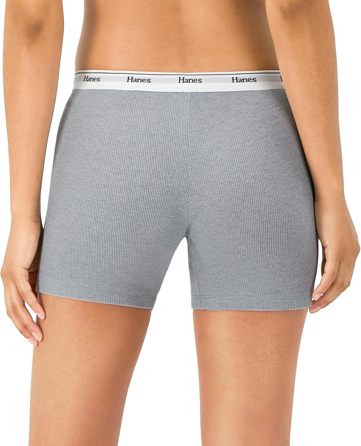 imageHanes Originals Womens MidThigh Boxer Brief Pack Stretch Cotton Underwear 4PackFashion Color Mix