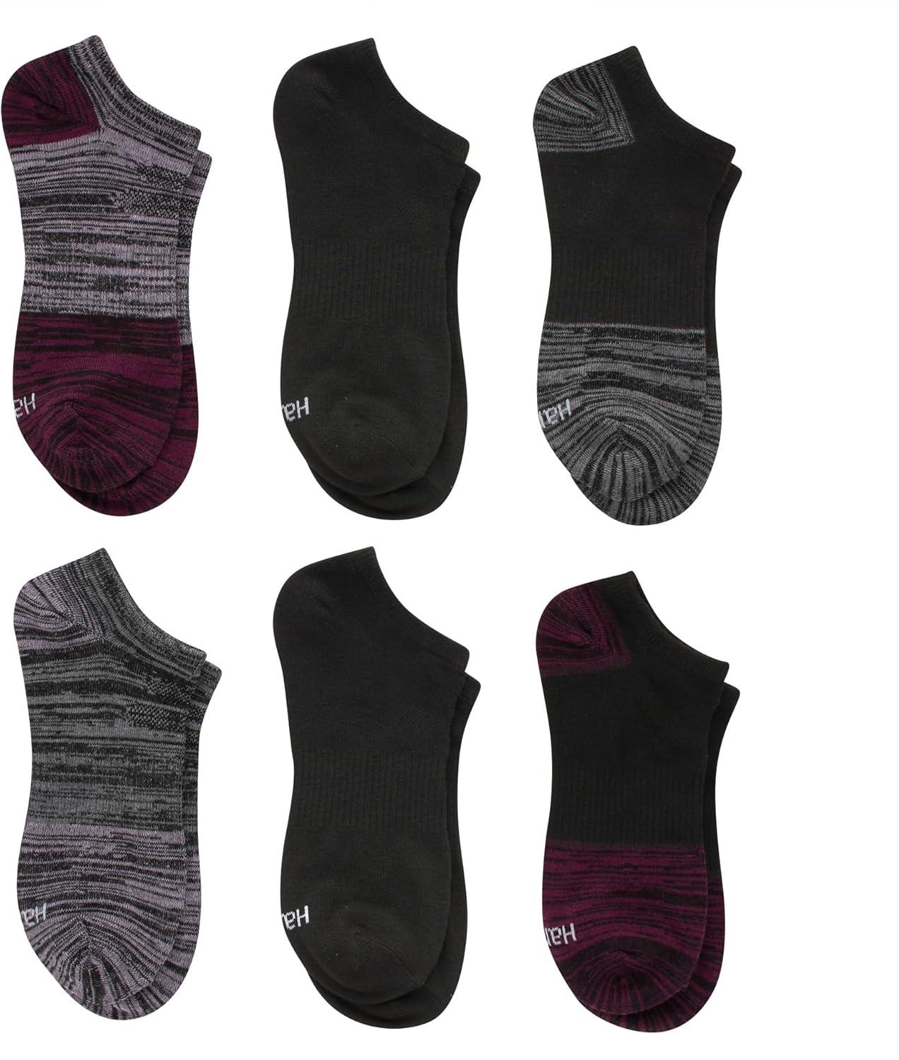 imageHanes Performance No Show Lightweight XTemp Cooling Socks for Women 6PackBlack