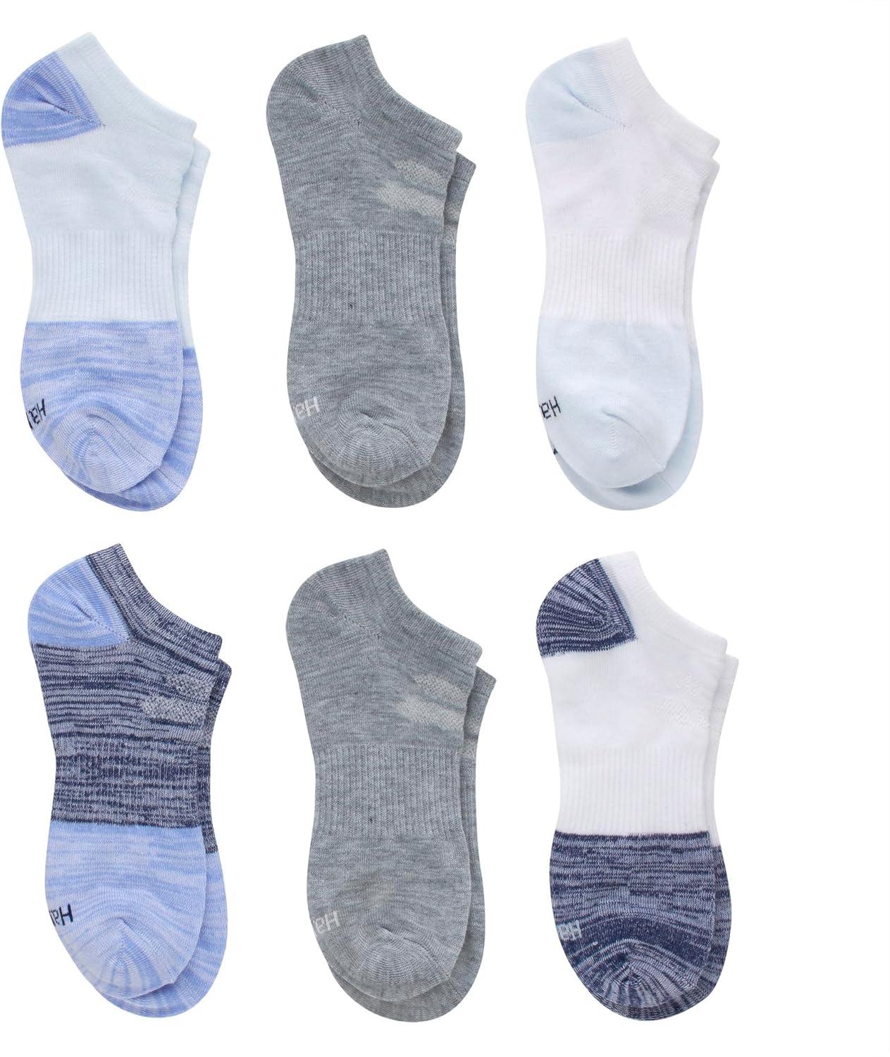 imageHanes Performance No Show Lightweight XTemp Cooling Socks for Women 6PackBlue