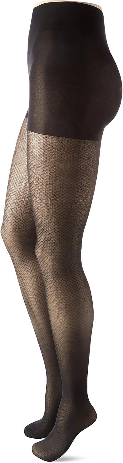 imageHanes Script Womens Fashion Diamond Compression Tights for Leg Support Control Top Sheer Toe Black