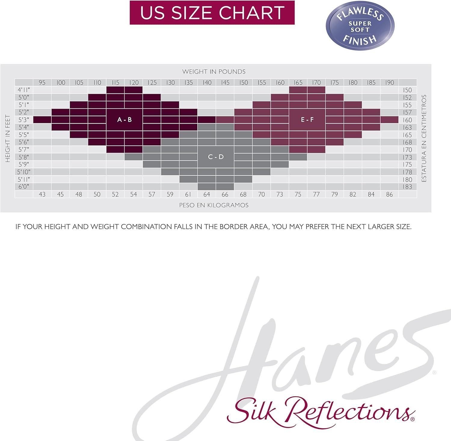 imageHanes Silk Reflections Pantyhose Silky Sheer Control Top Reinforced ToeLittle Color