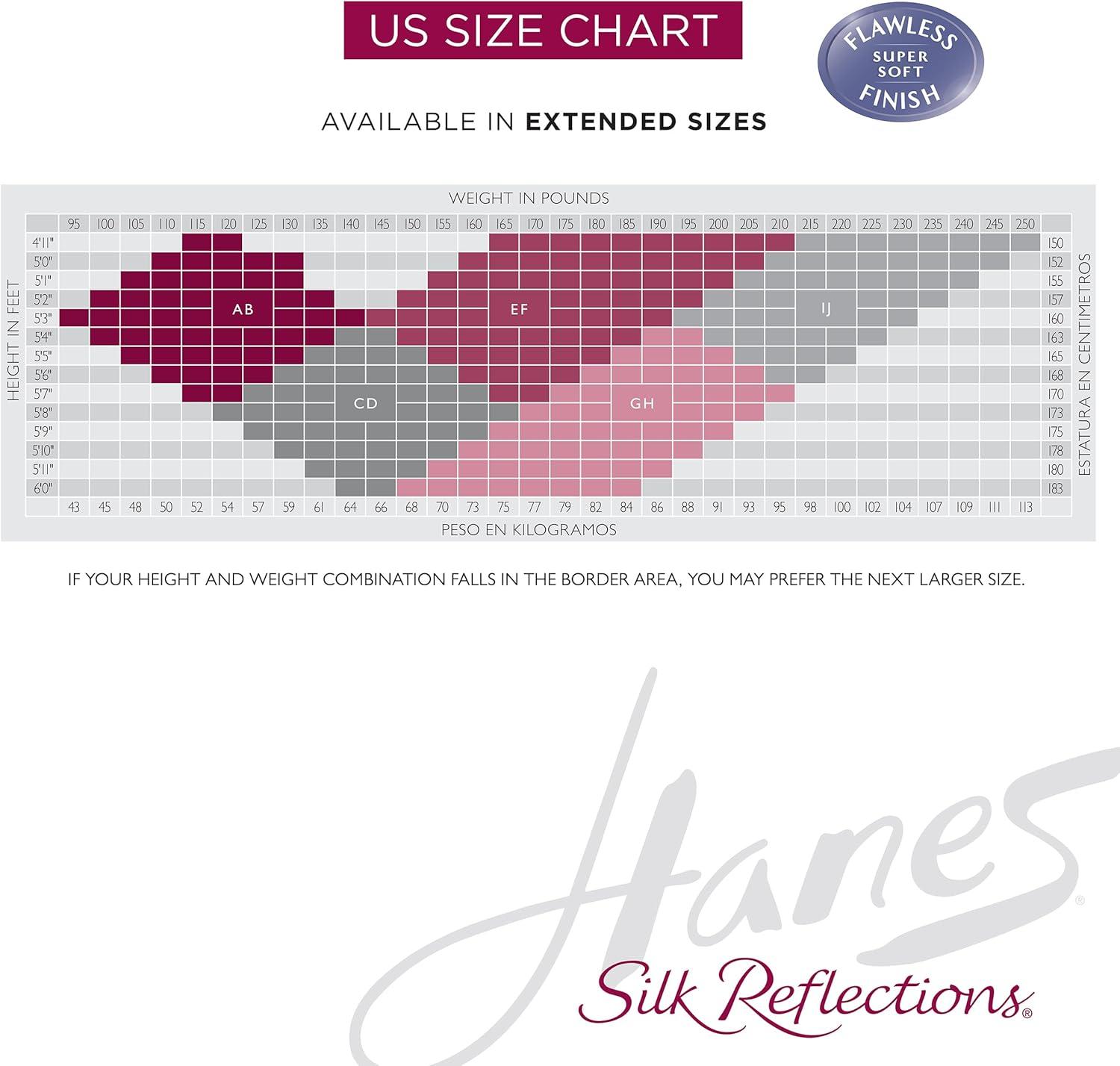 imageHanes Silk Reflections Pantyhose Silky Sheer Control Top Reinforced ToeTravel Buff