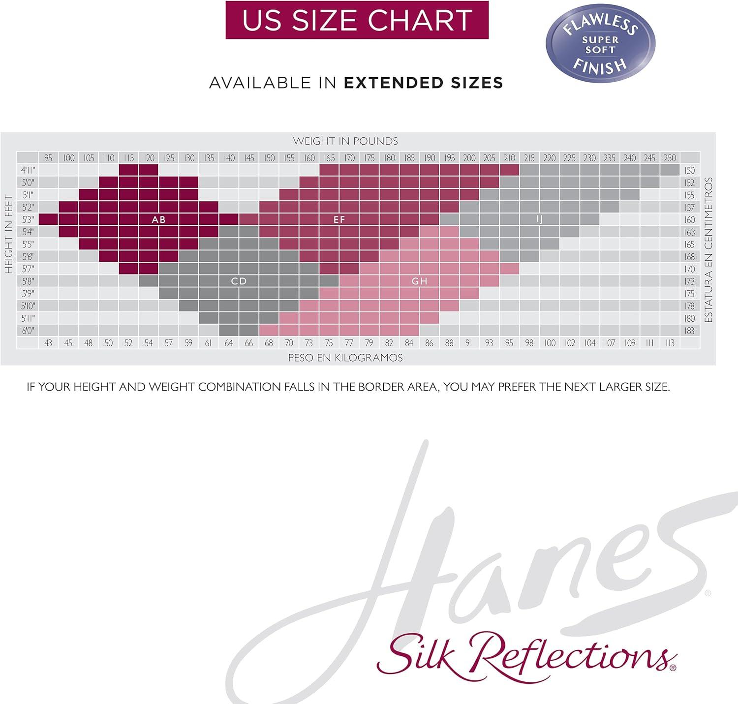 imageHanes Silk Reflections Sheer Toe Silky Sheer Finish Womens Lace Top Thigh HighsWhite