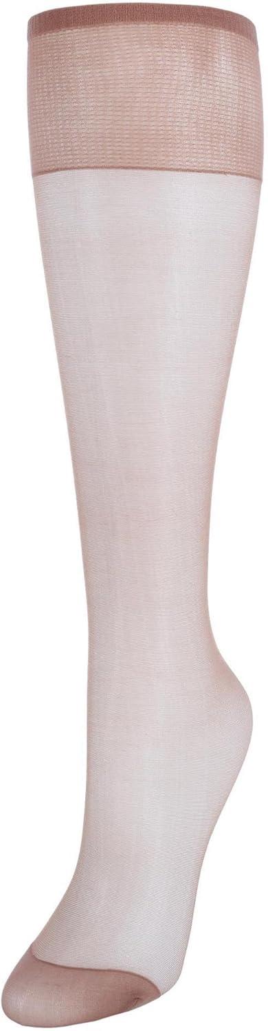 imageHanes Silk Reflections Womens Knee High Reinforce Toe 2 PackBarely There