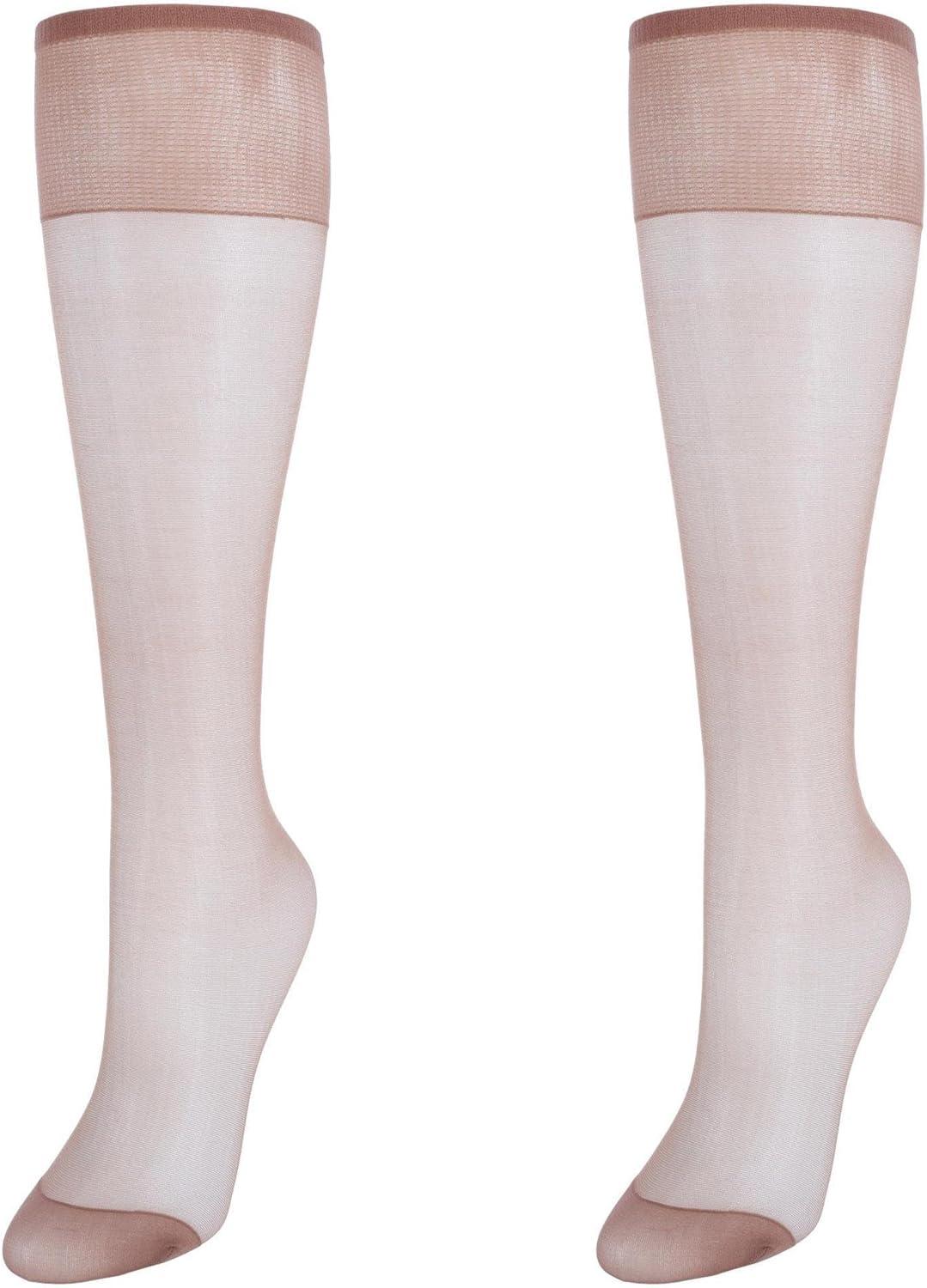 imageHanes Silk Reflections Womens Knee High Reinforce Toe 2 PackBarely There