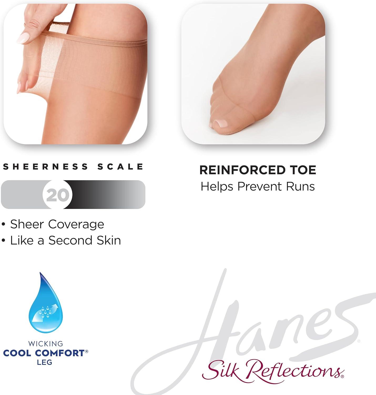 imageHanes Silk Reflections Womens Knee High Reinforce Toe 2 PackClassic Navy