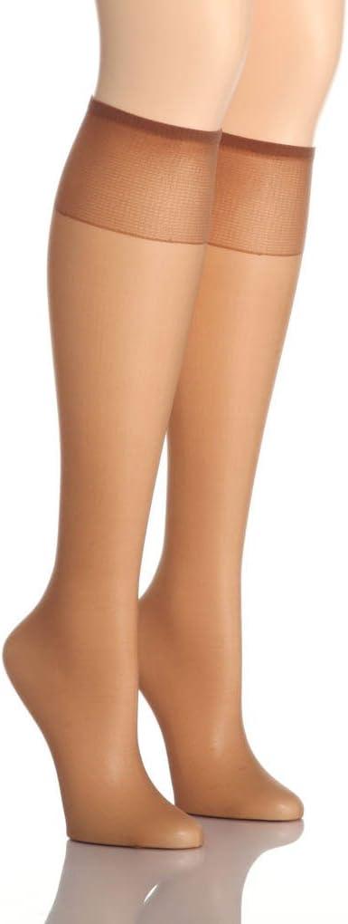 imageHanes Silk Reflections Womens Knee High Reinforce Toe 2 PackLittle Color