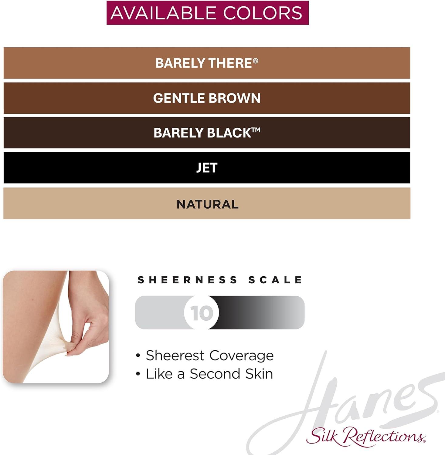imageHanes Silk Reflections Womens Run Resist Control Top Sheer Toe Ultra Sheer PantyhoseNatural