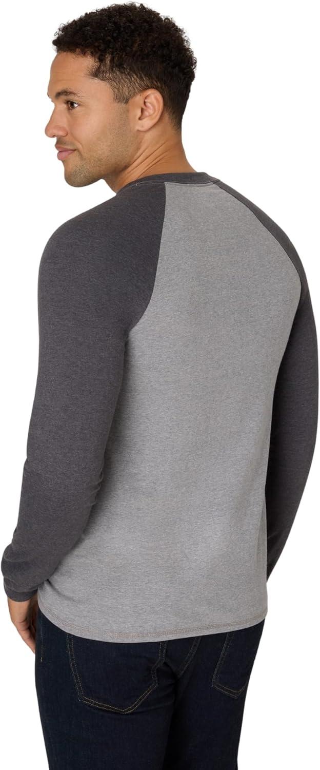 imageHanes T Beefyt Henley Mens Cotton Long Sleeve ShirtsOxford GraySlate Heather