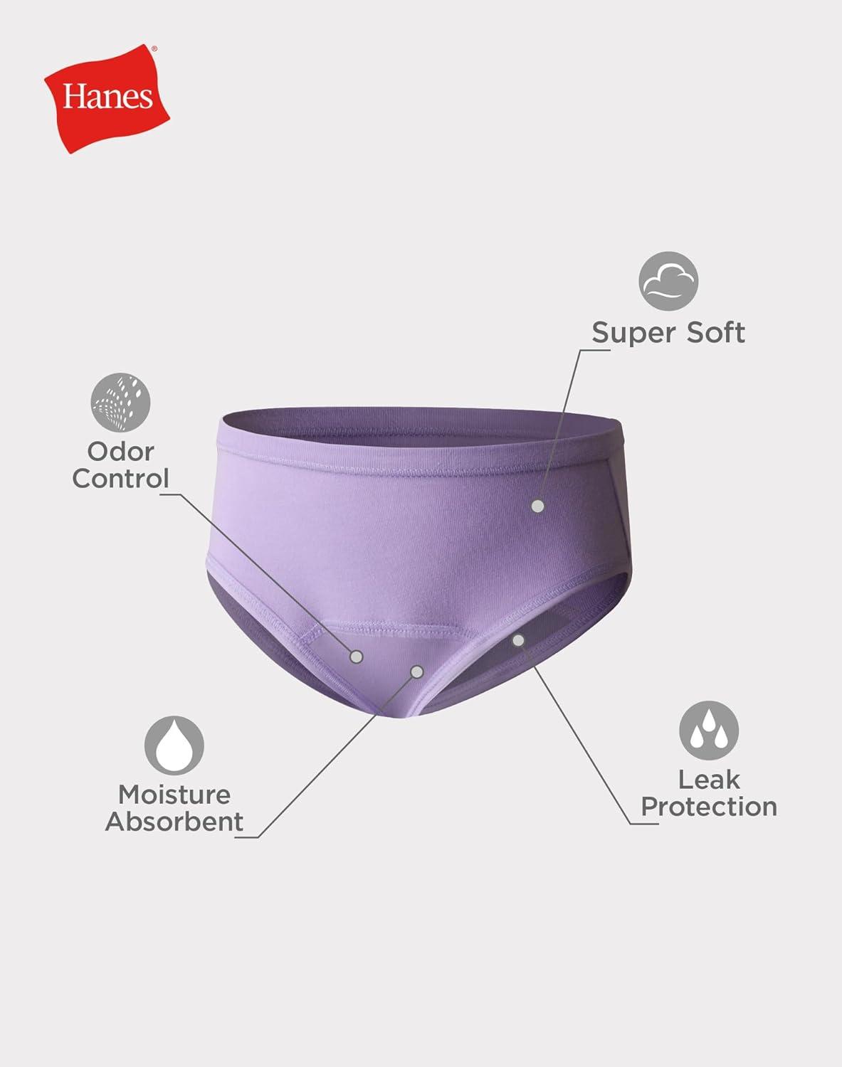 imageHanes Toddler Girls Potty Trainer Brief MoistureWicking Panty Odor Protection Potty Trainer Underwear 6PackBluePinkTeal 7 Pack