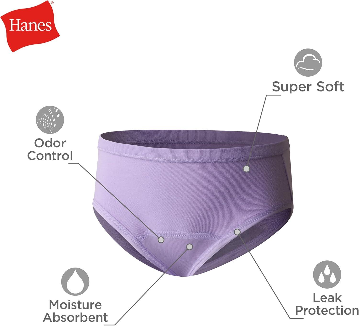 imageHanes Toddler Girls Potty Trainer Brief MoistureWicking Panty Odor Protection Potty Trainer Underwear 6PackPinkBluePurple 6 Pack