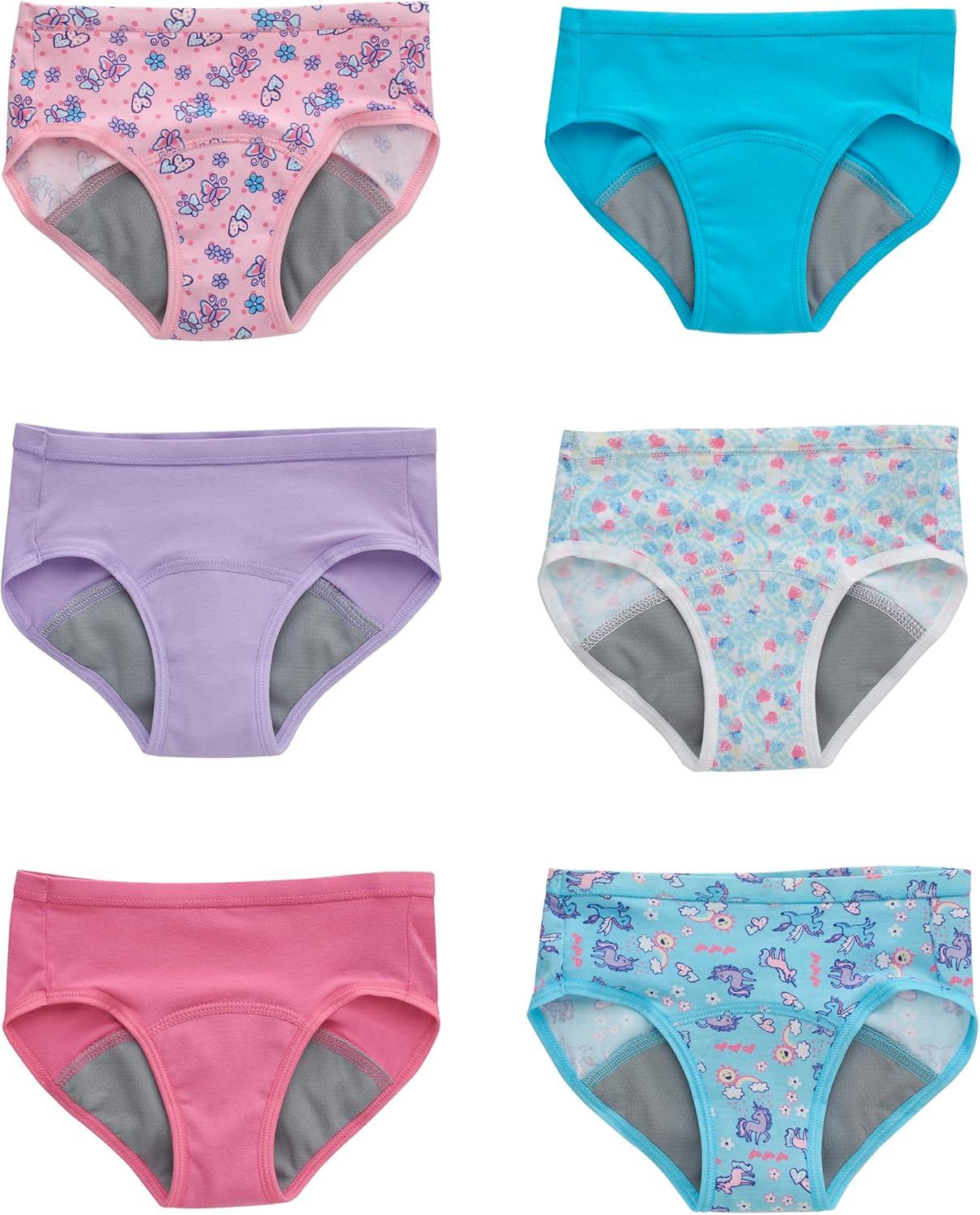 imageHanes Toddler Girls Potty Trainer Brief MoistureWicking Panty Odor Protection Potty Trainer Underwear 6PackPinkBluePurple 6 Pack