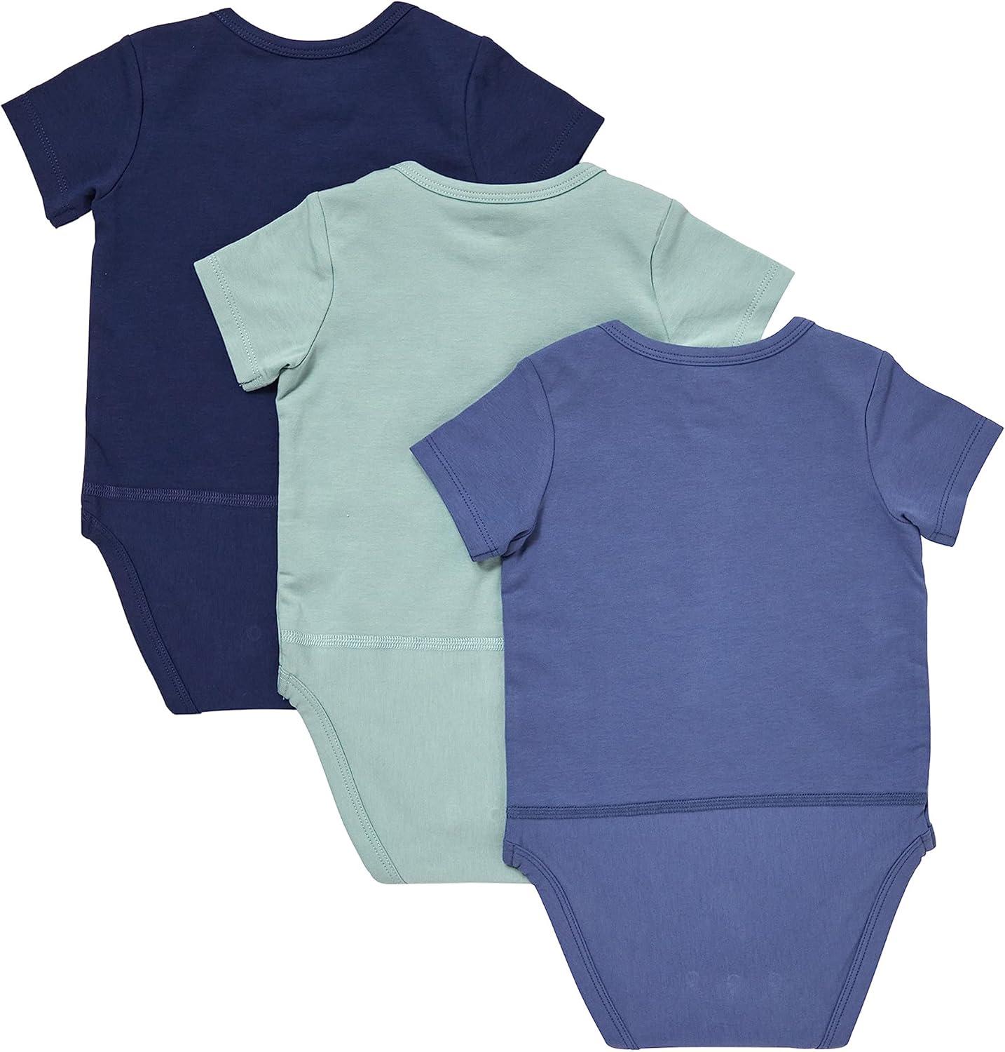 imageHanes Unisex Baby Pure Comfort Short Sleeve Bodysuits Infant Bodysuits Boys ampamp Girls 3packGreenBlue