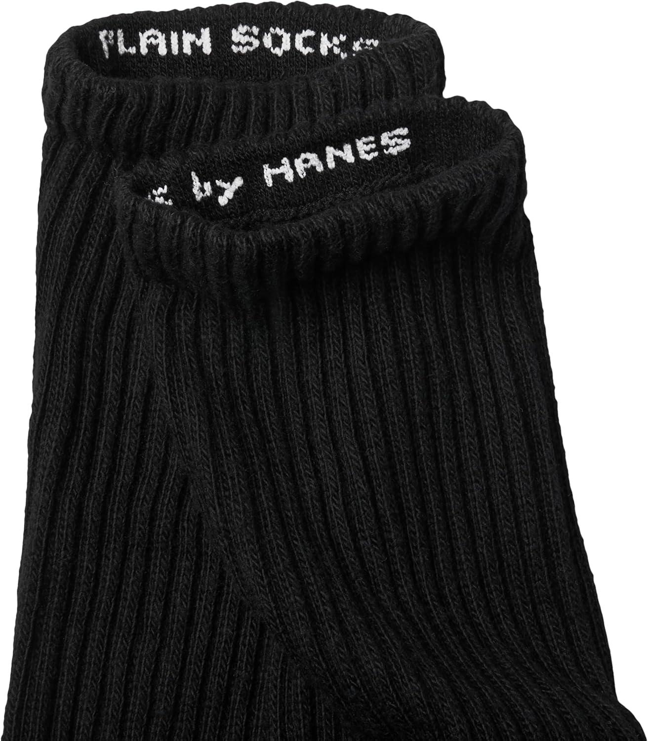 imageHanes Unisex Plain White Socks Pack or Plain Black Socks Pack Mens Womens ampamp Teen Sizes Crew and Ankle 6PacksBlack