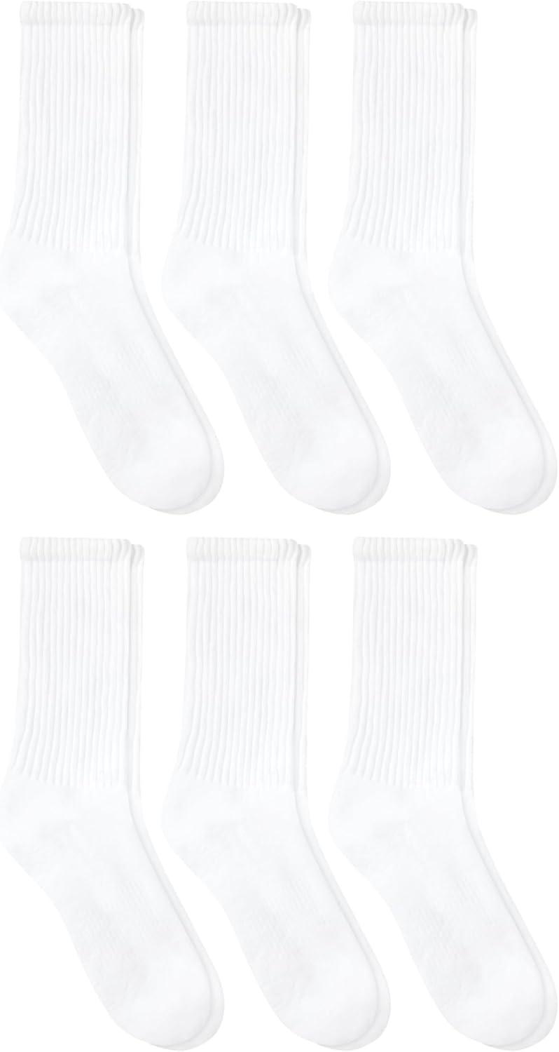 imageHanes Unisex Plain White Socks Pack or Plain Black Socks Pack Mens Womens ampamp Teen Sizes Crew and Ankle 6PacksWhite