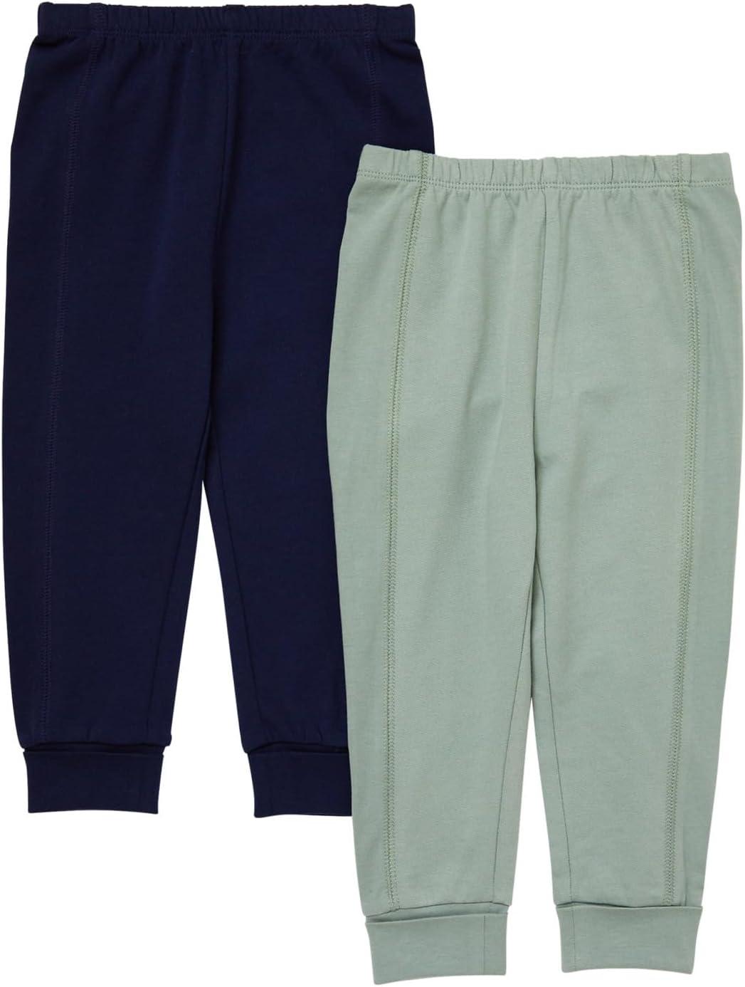 imageHanes Unisex Pure Comfort French Terry Joggers Girl and Baby Boy Pants 2PackBlueGreen