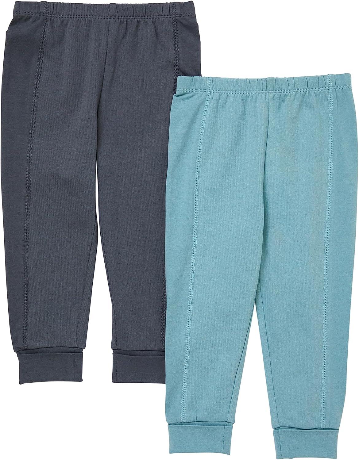 imageHanes Unisex Pure Comfort French Terry Joggers Girl and Baby Boy Pants 2PackGreyBlue