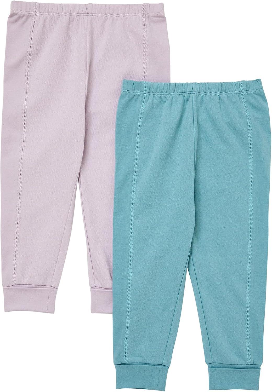 imageHanes Unisex Pure Comfort French Terry Joggers Girl and Baby Boy Pants 2PackPurpleBlue