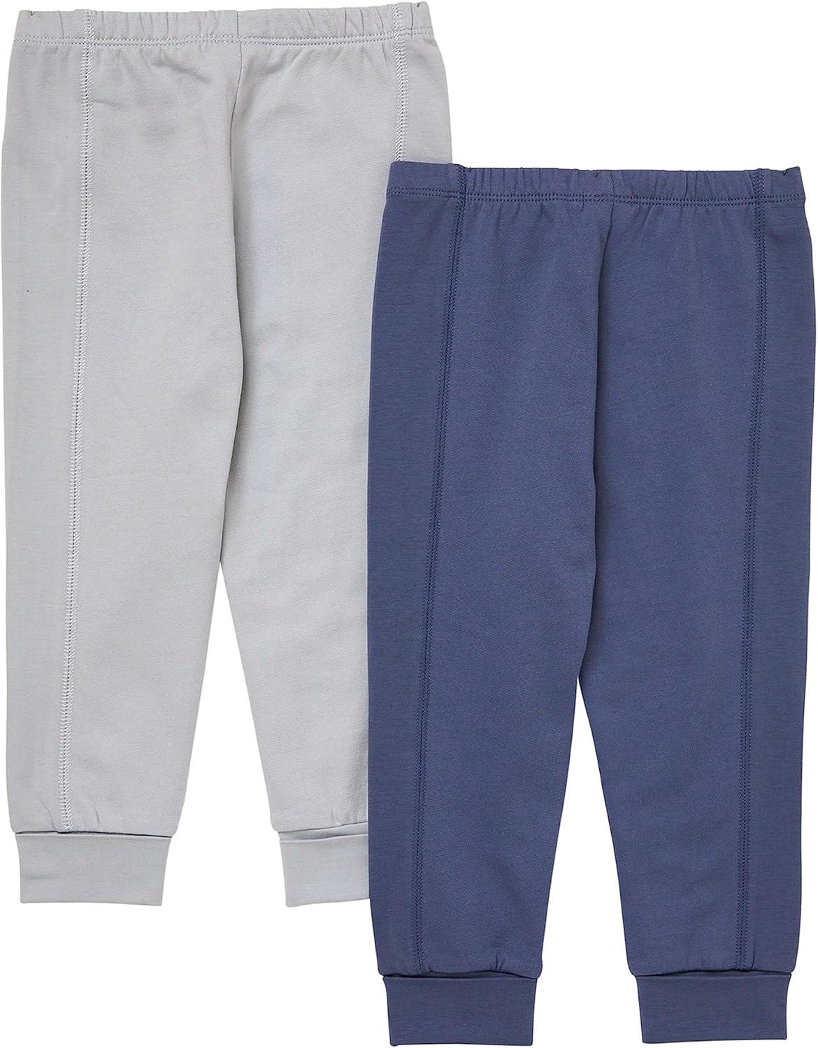 imageHanes Unisex Pure Comfort French Terry Joggers Girl and Baby Boy Pants 2PackSilverBlue