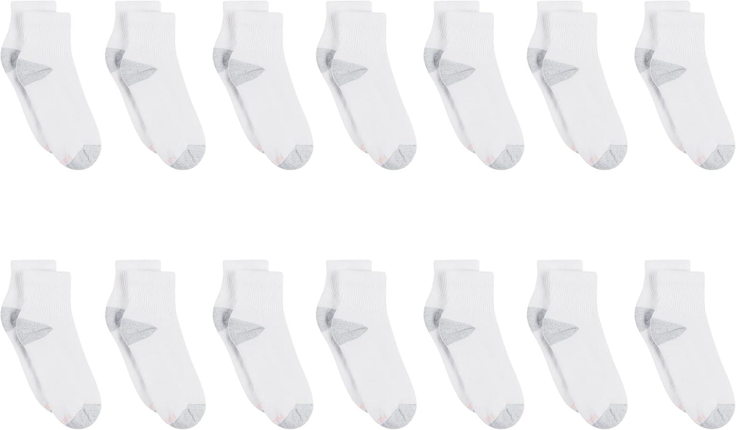 imageHanes Womens Ankle MoistureWicking Socks for Women Cushioned Athletic Ankle Socks 14PackWhite 14 Pack