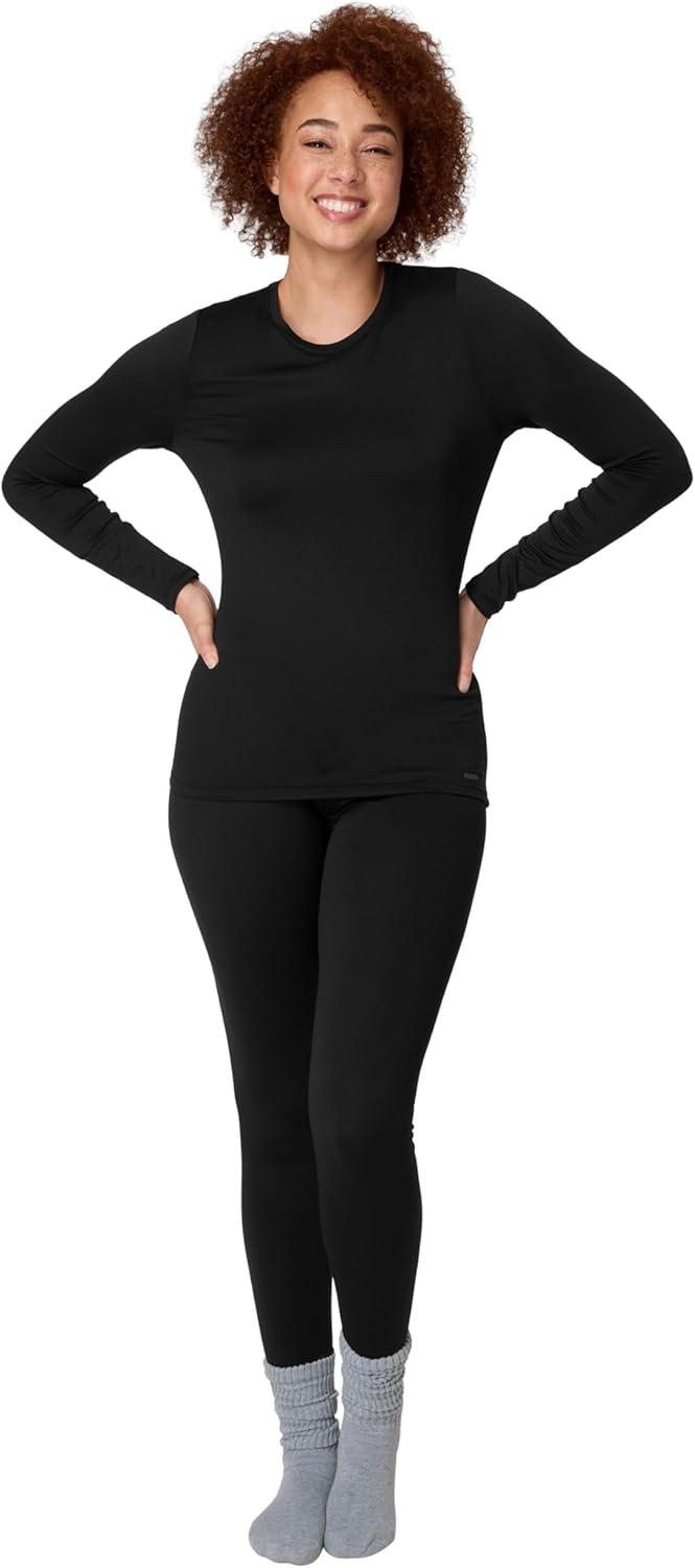 imageHanes Womens Base Layer Top LongSleeve Shirt MoistureWicking Odor ProtectionBlack
