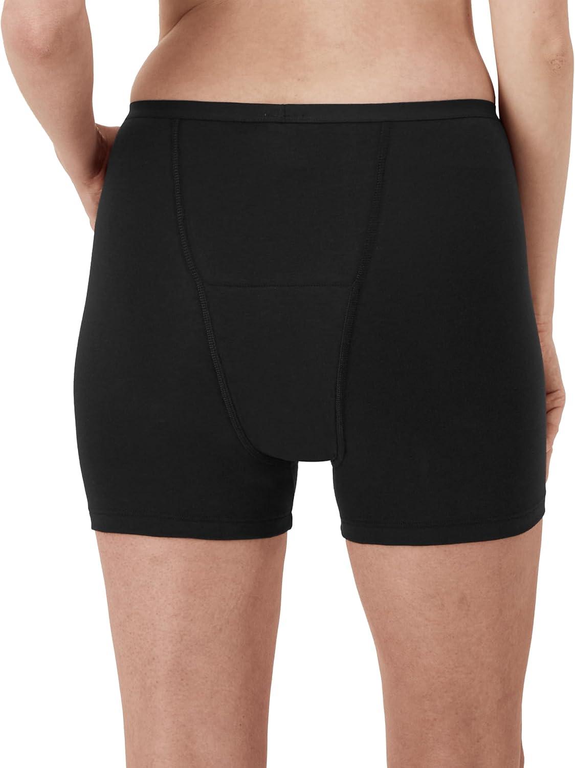 imageHanes Womens Comfort Period Briefs Super Leak PostPartum ampamp Period Underwear 3Pack2pack Boxer Briefs BlackBlack