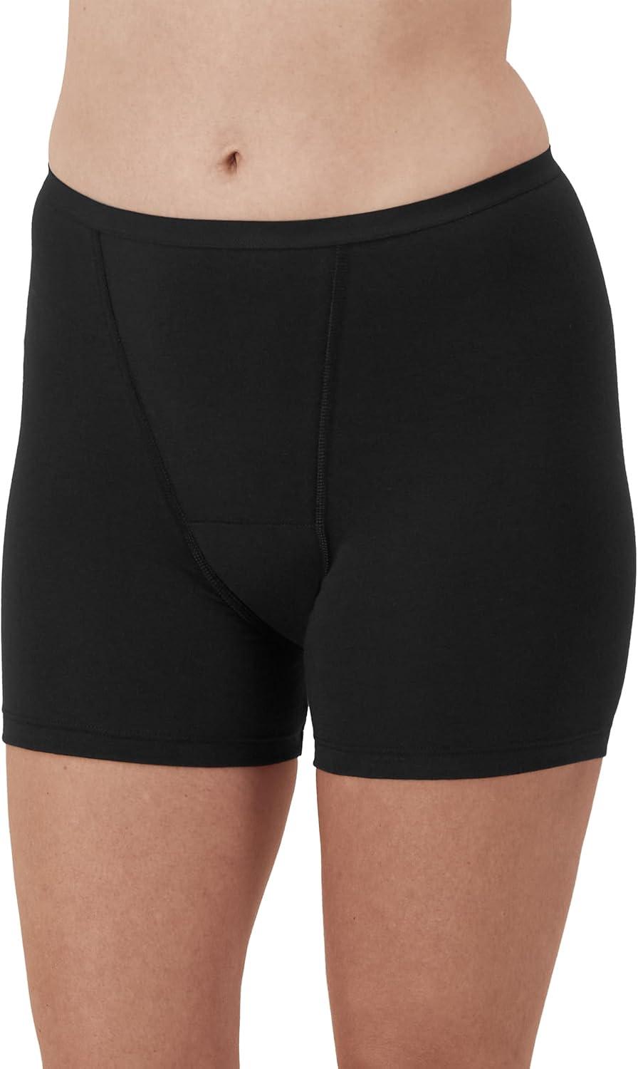 imageHanes Womens Comfort Period Briefs Super Leak PostPartum ampamp Period Underwear 3Pack2pack Boxer Briefs BlackBlack