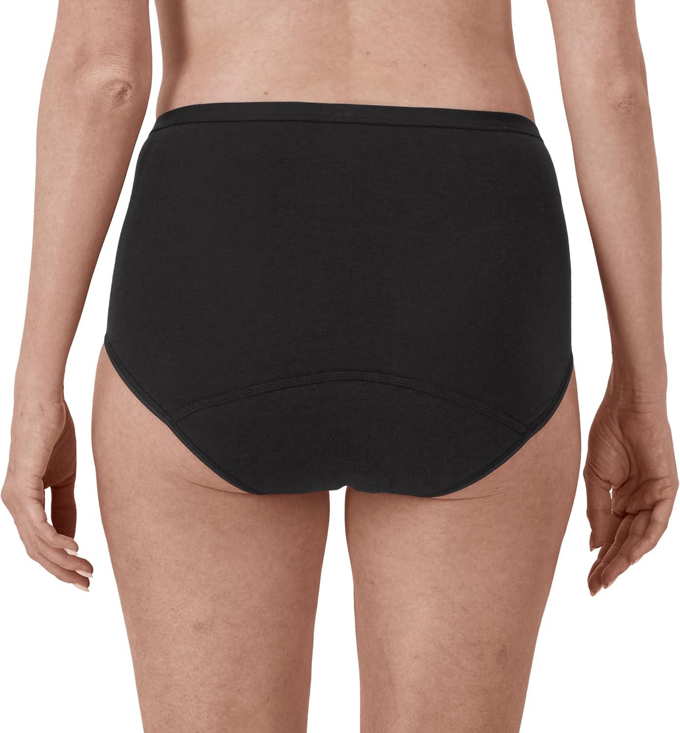 imageHanes Womens Comfort Period Briefs Super Leak PostPartum ampamp Period Underwear 3Pack3pack Briefs BlackPecanBlack