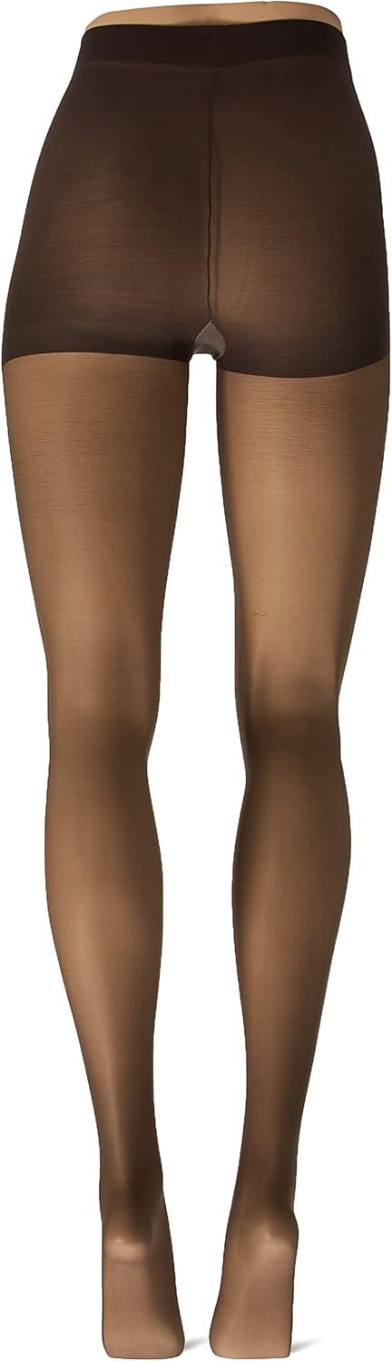 imageHanes Womens Control Top Sheer Toe Silk Reflections Panty HoseBarely Black