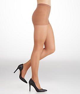 imageHanes Womens Control Top Sheer Toe Silk Reflections Panty HoseBarely There