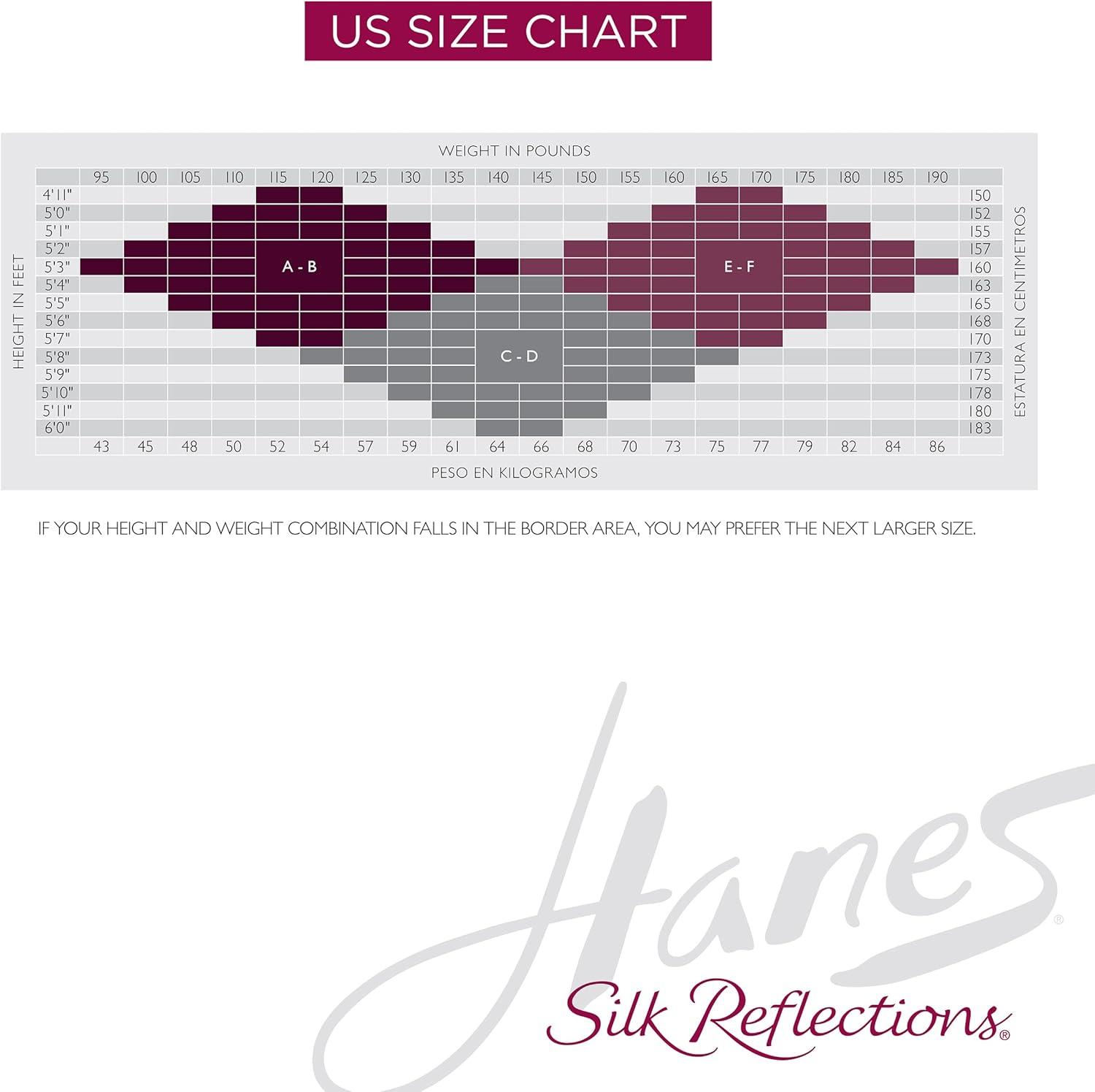 imageHanes Womens Control Top Sheer Toe Silk Reflections Panty HoseBarely There