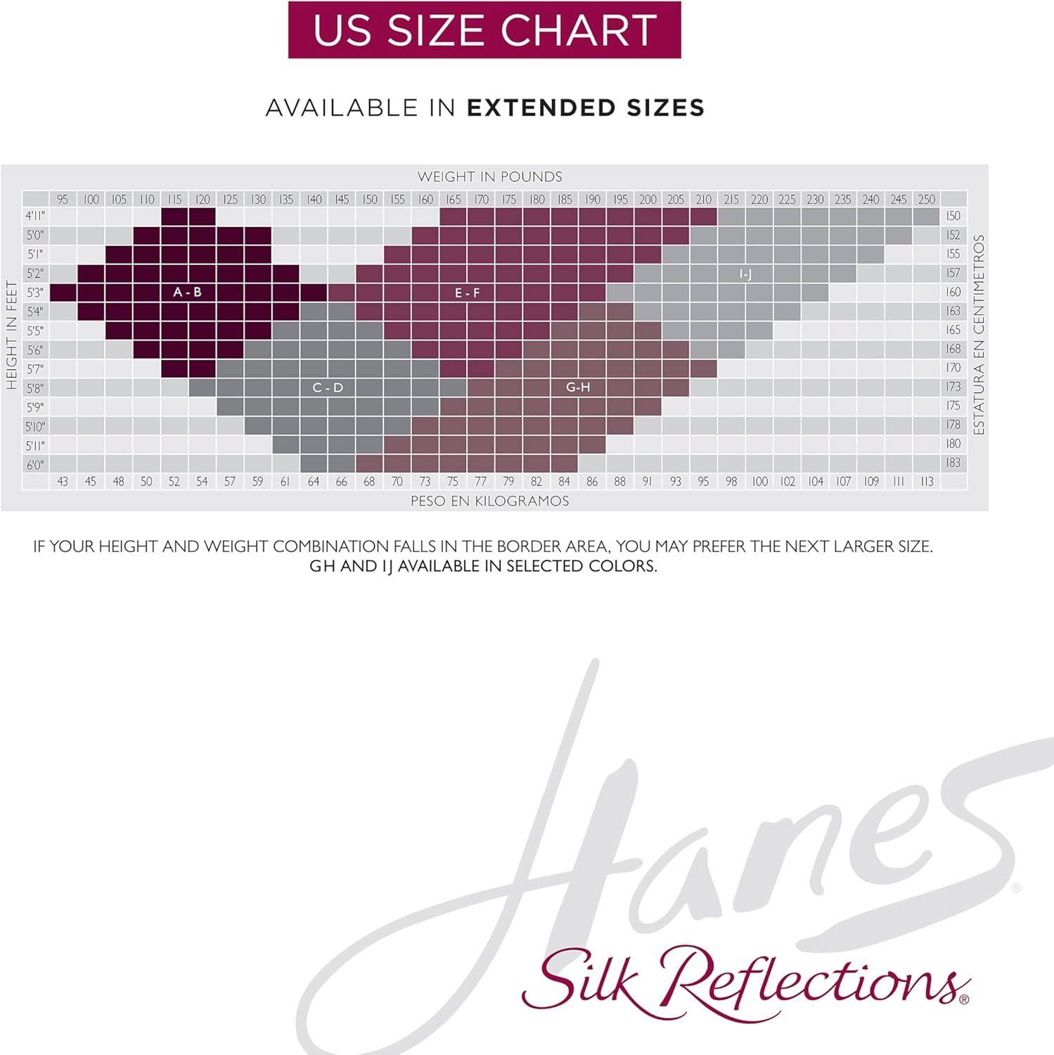 imageHanes Womens Control Top Sheer Toe Silk Reflections Panty HoseLittle Color