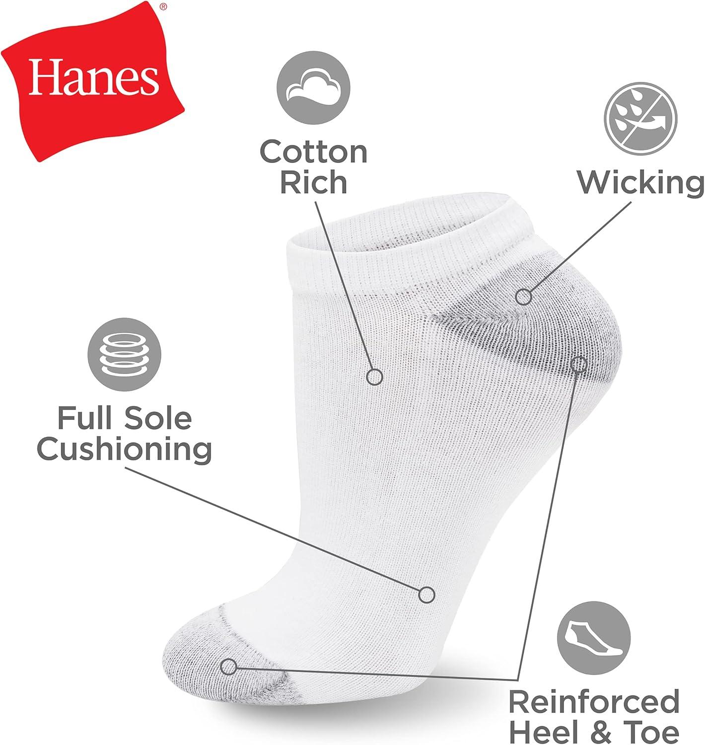 imageHanes Womens Cool Comfort NoShow Socks MoistureWicking Socks 14PackWhite 10 Pack