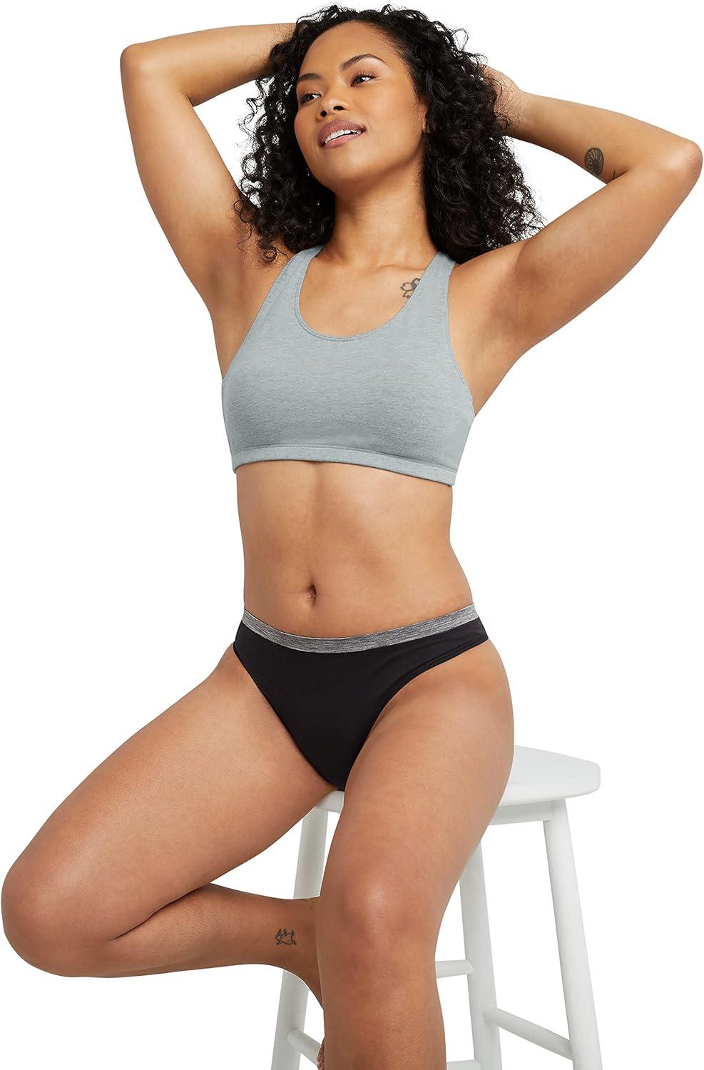 imageHanes Womens Cotton Racerback Bralette Pack Breathable Low Impact Sports Bra 3PackGreen MarbleProvence BlueConcrete Heather