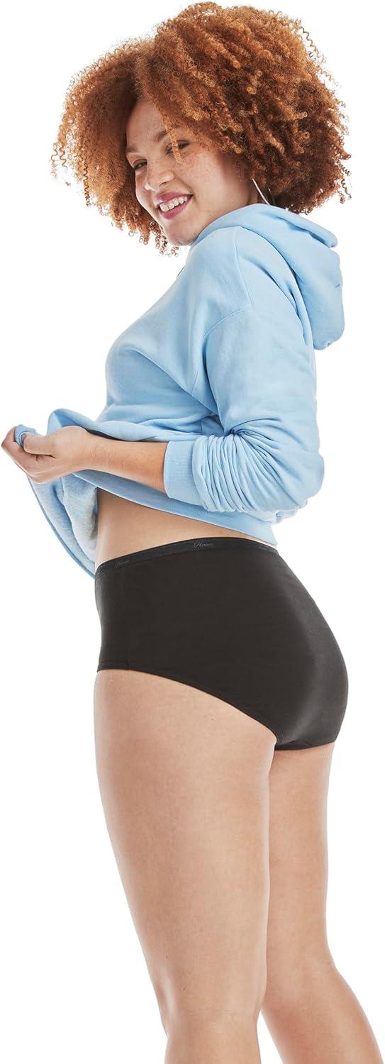 imageHanes Womens Cotton Value Pack 10Pack Assorted Brief Underwear Colors May VaryAll Black