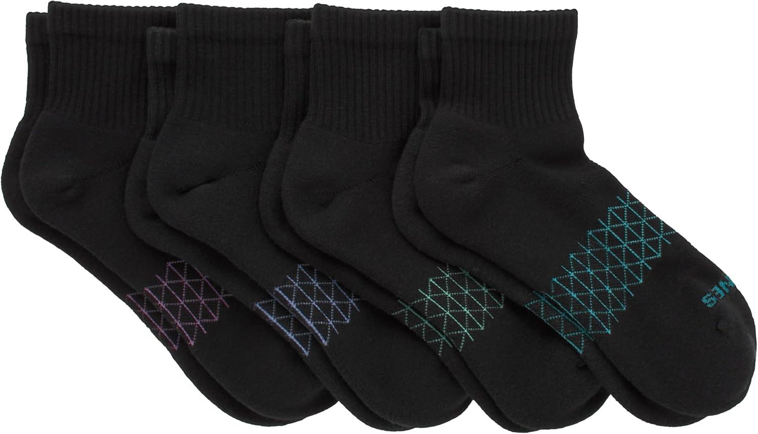 imageHanes Womens Cushioned Ankle Socks Absolute Active Ankle Socks For Women Seamless Toe 4PrsBlack