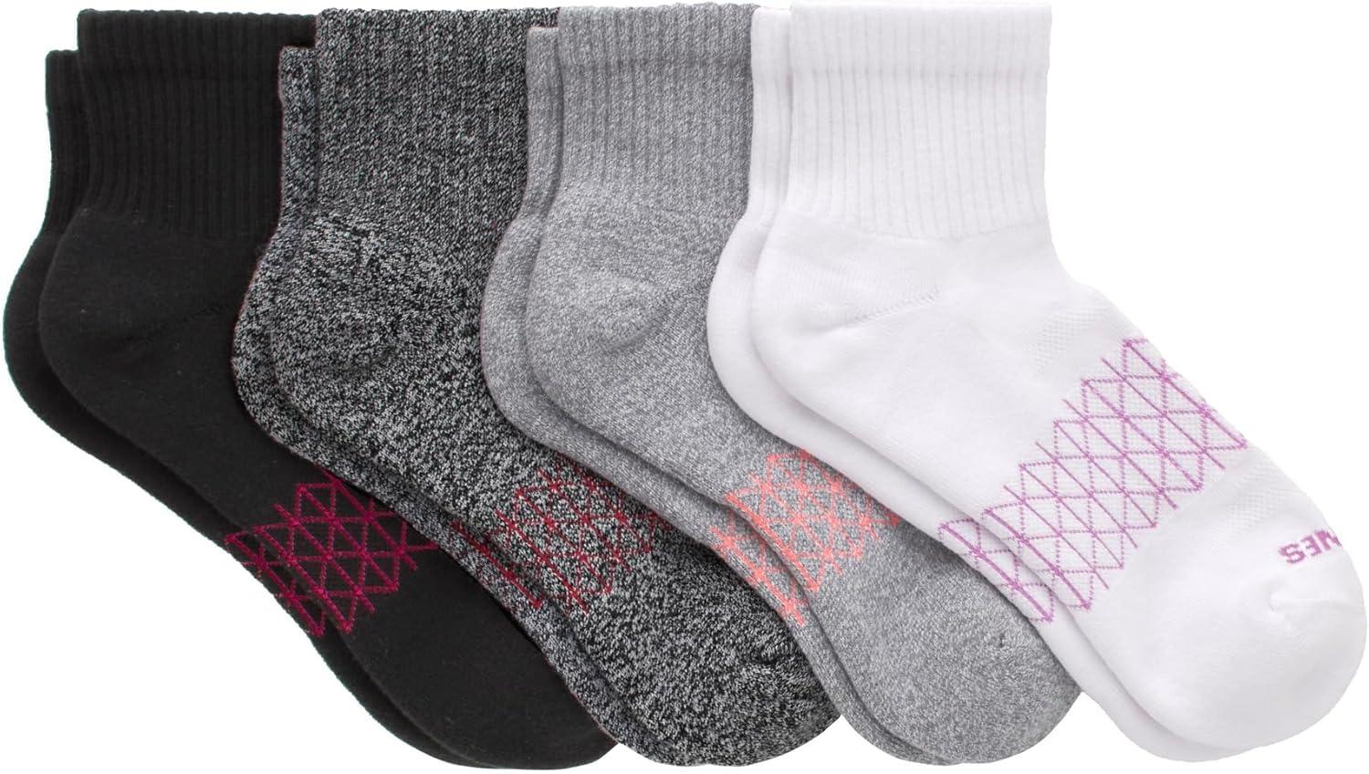 imageHanes Womens Cushioned Ankle Socks Absolute Active Ankle Socks For Women Seamless Toe 4PrsGrey