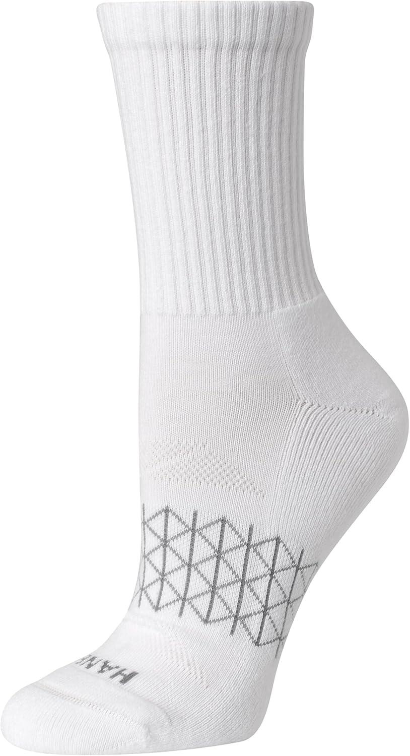 imageHanes Womens Cushioned Crew Socks Absolute Active Crew Socks For Women Seamless Toe 4PairsGrey