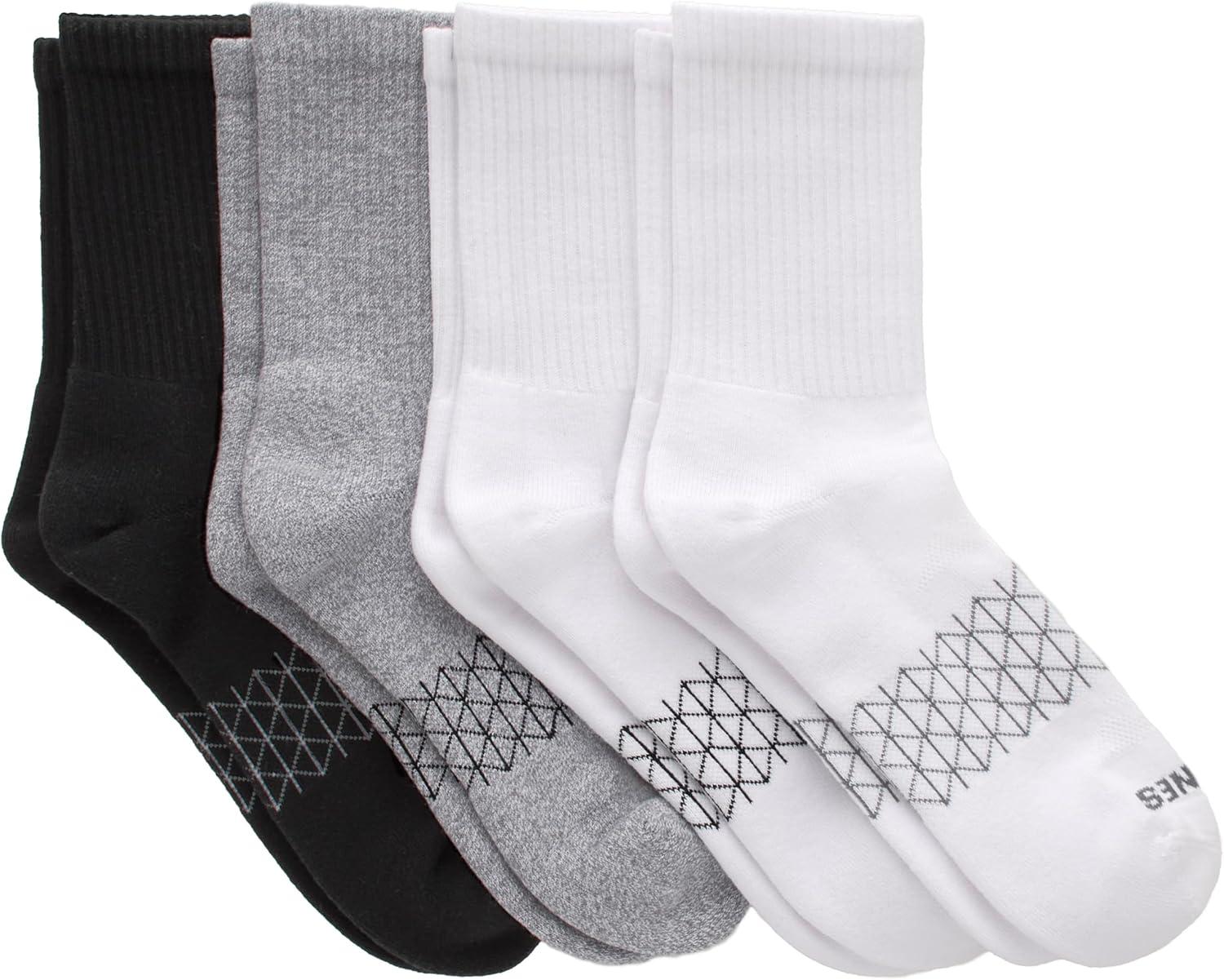 imageHanes Womens Cushioned Crew Socks Absolute Active Crew Socks For Women Seamless Toe 4PairsGrey