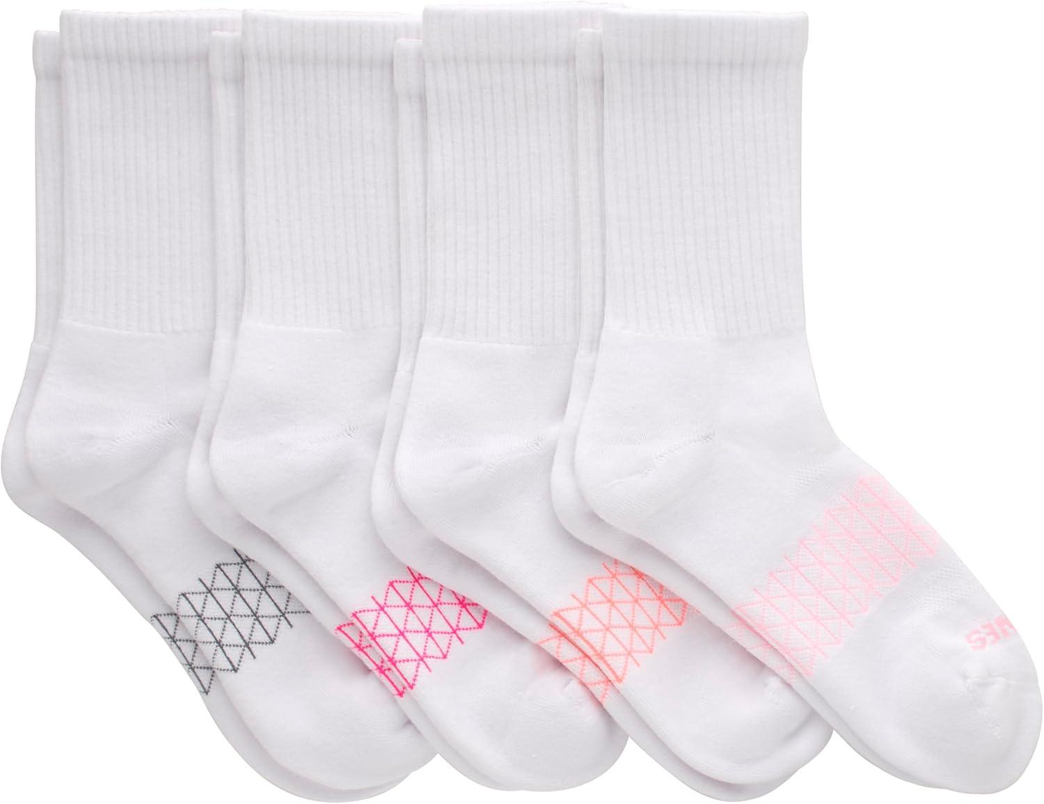 imageHanes Womens Cushioned Crew Socks Absolute Active Crew Socks For Women Seamless Toe 4PairsWhite