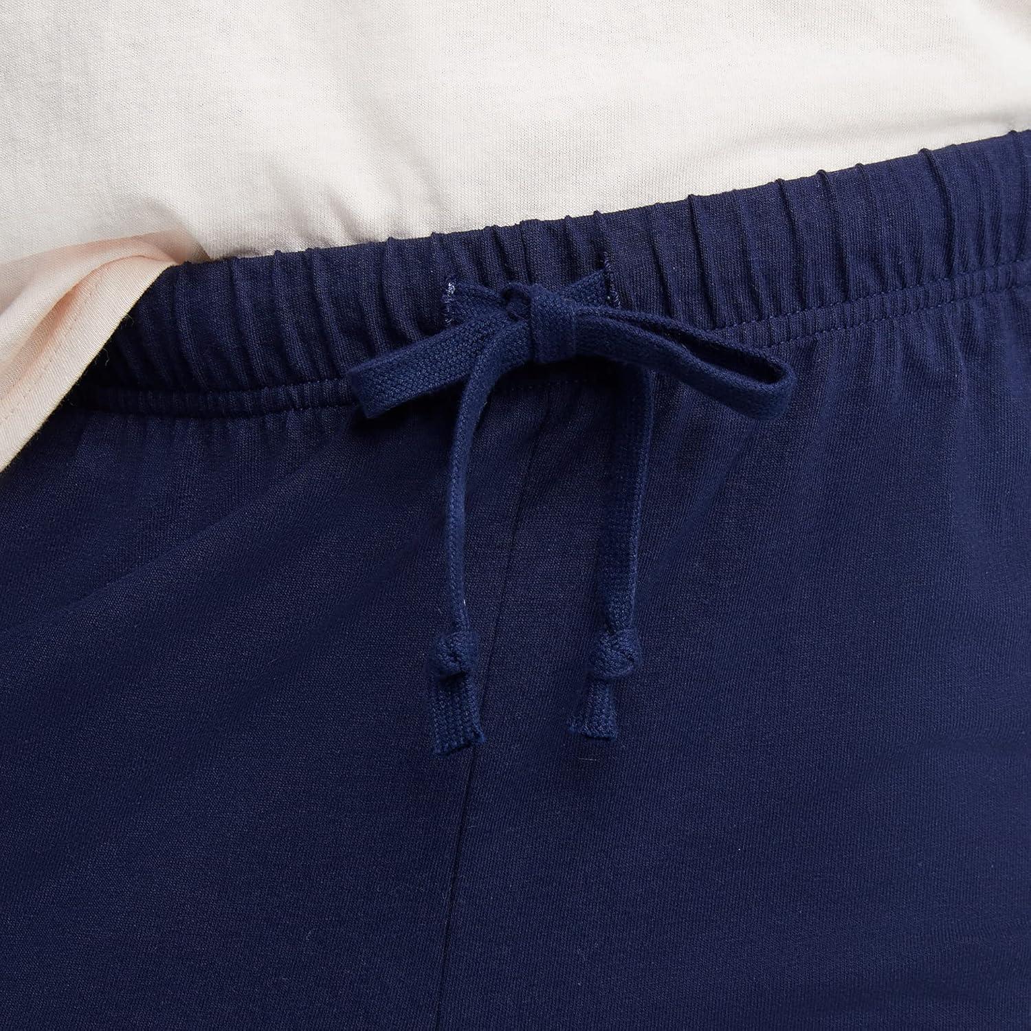 imageHanes Womens Essential Jogger Pants Drawstring Sweatpants for Women 100 Cotton Jersey 29quotAthletic Navy