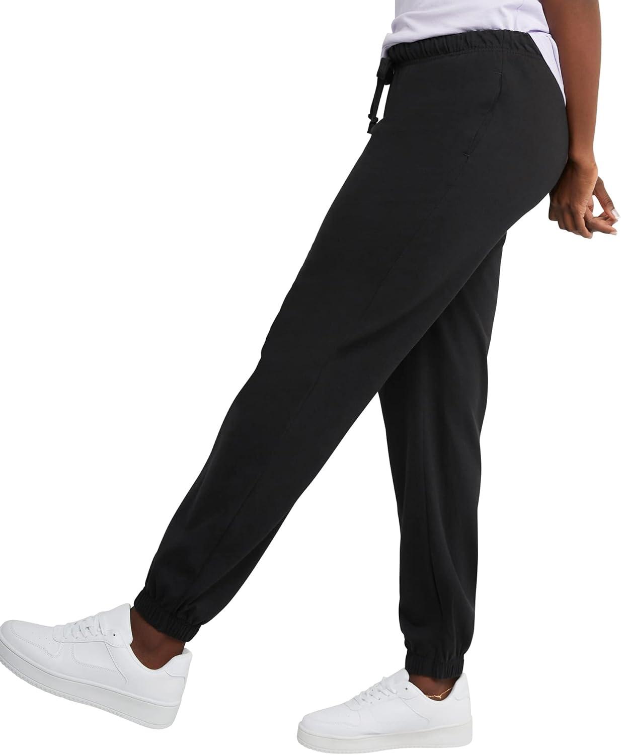 imageHanes Womens Essential Jogger Pants Drawstring Sweatpants for Women 100 Cotton Jersey 29quotBlack