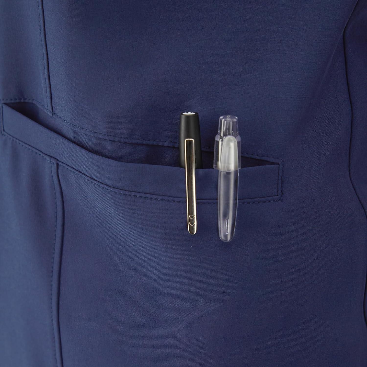 imageHanes Womens Healthcare Top with VNeckline MoistureWicking Stretch Scrub ShirtsAthletic Navy