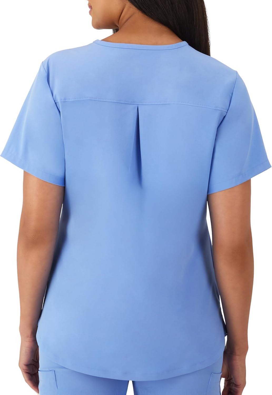 imageHanes Womens Healthcare Top with VNeckline MoistureWicking Stretch Scrub ShirtsCeil Blue 2