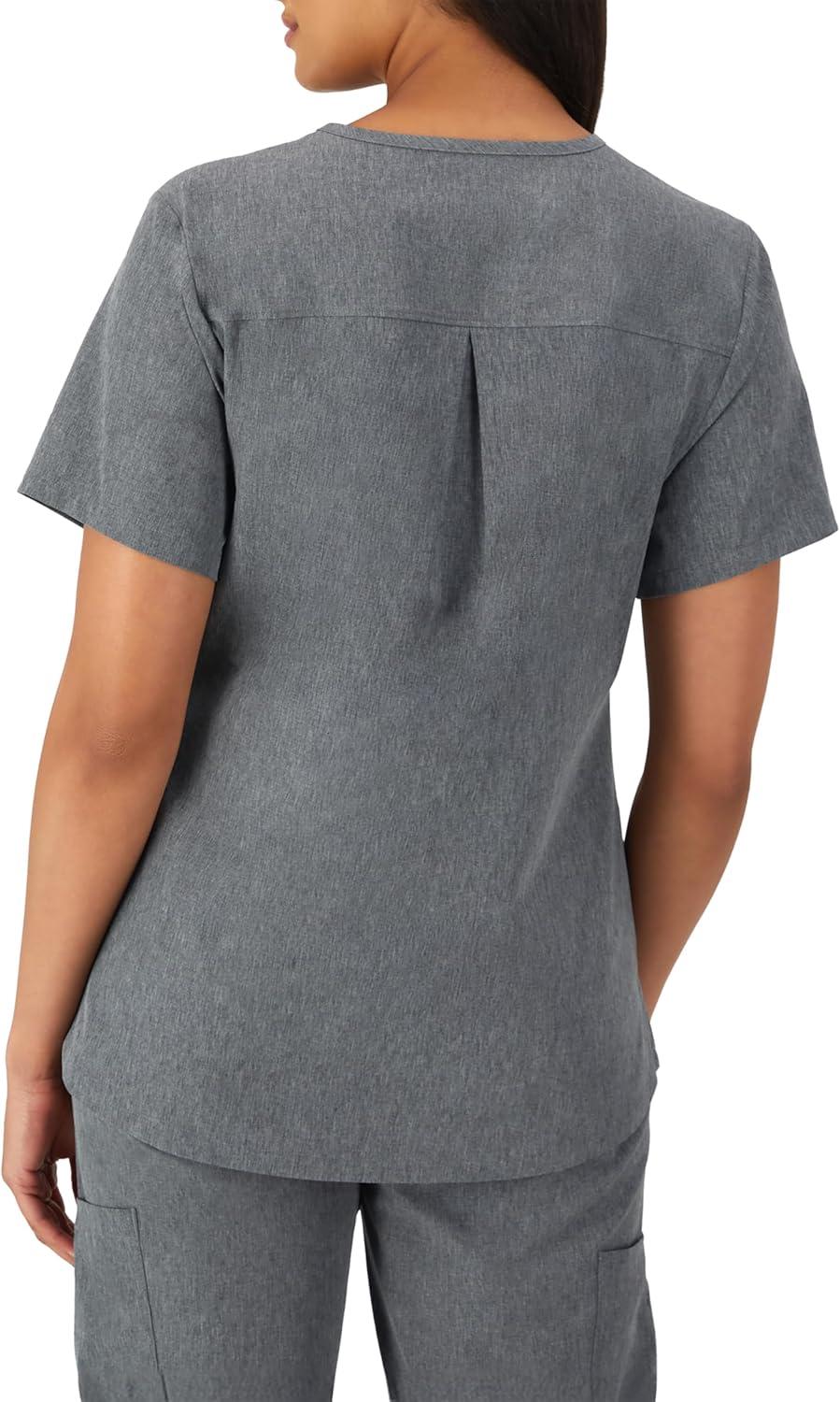 imageHanes Womens Healthcare Top with VNeckline MoistureWicking Stretch Scrub ShirtsEbony Heather