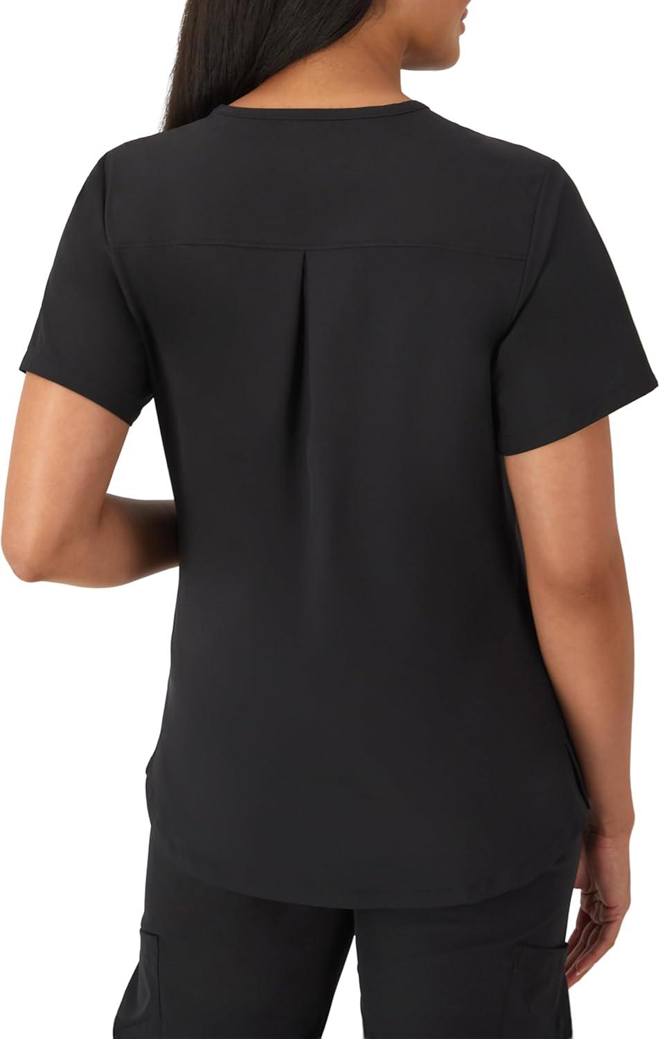 imageHanes Womens Healthcare Top with VNeckline MoistureWicking Stretch Scrub ShirtsNew Ebony