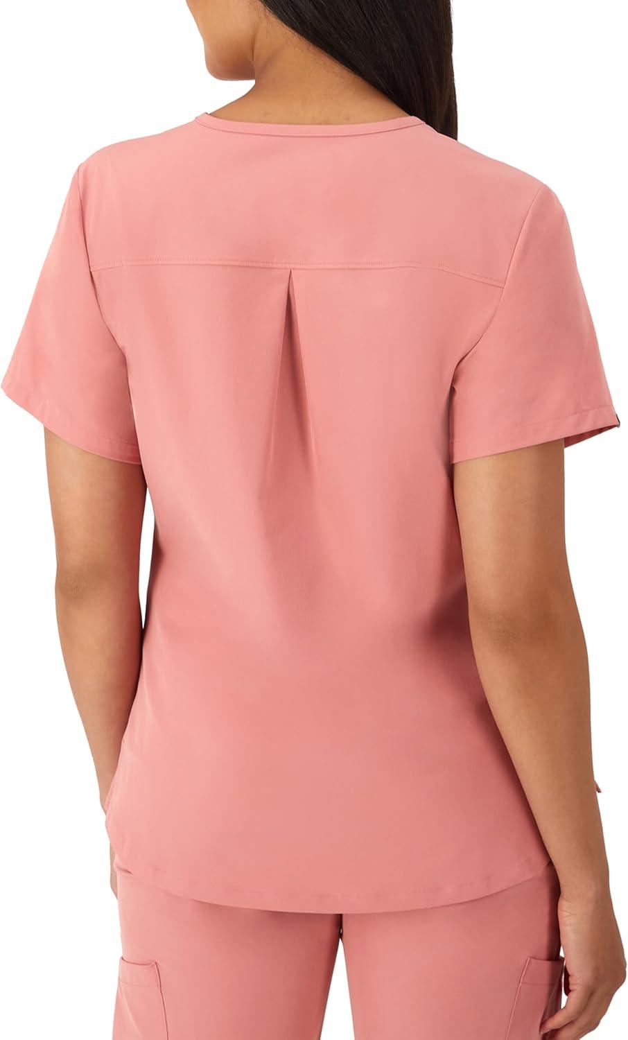 imageHanes Womens Healthcare Top with VNeckline MoistureWicking Stretch Scrub ShirtsRose Ranch Pink